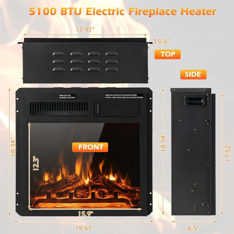18/22.5 Inch Electric Fireplace Insert with 7 by DirectDeals