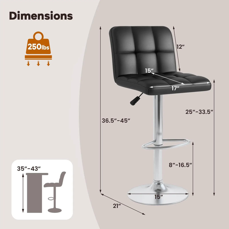 Set of 2 Square Swivel Adjustable by DirectDeals