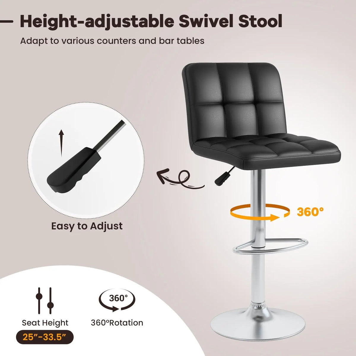 Set of 2 Square Swivel Adjustable, photo 6 of 12