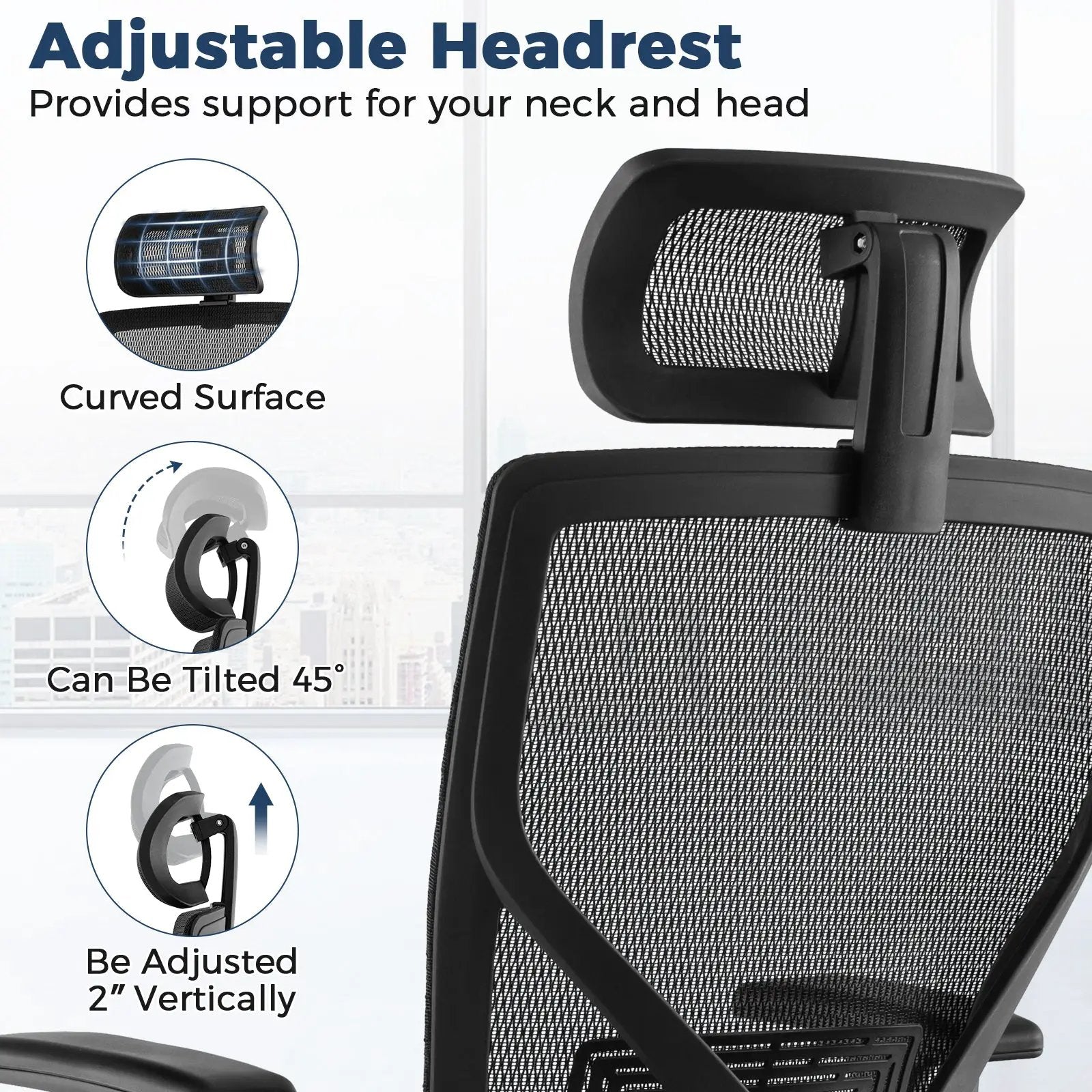 High-Back Mesh Executive Chair with Sliding Seat and Adjustable Lumbar Support by DirectDeals