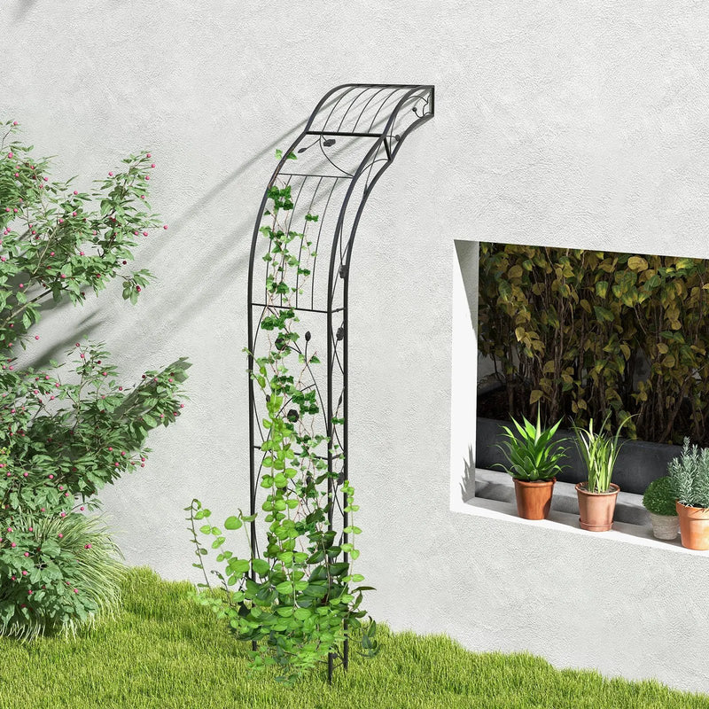 Garden Arch Arbor Trellis for Climbing Plants Roses Vines-Black by DirectDeals