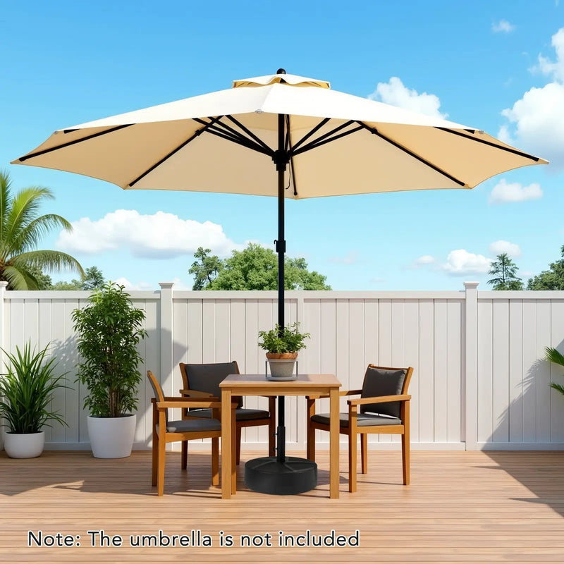 Patio Umbrella Base 88LBS Capacity Water and Sand Fillable Market Table Umbrella Stand-Black by DirectDeals