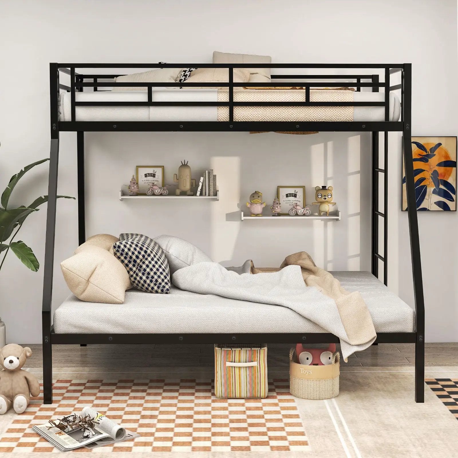 Space-saving Metal Slatted Bed Frame for Teens and Adults Noise-free No Box Spring Needed by DirectDeals