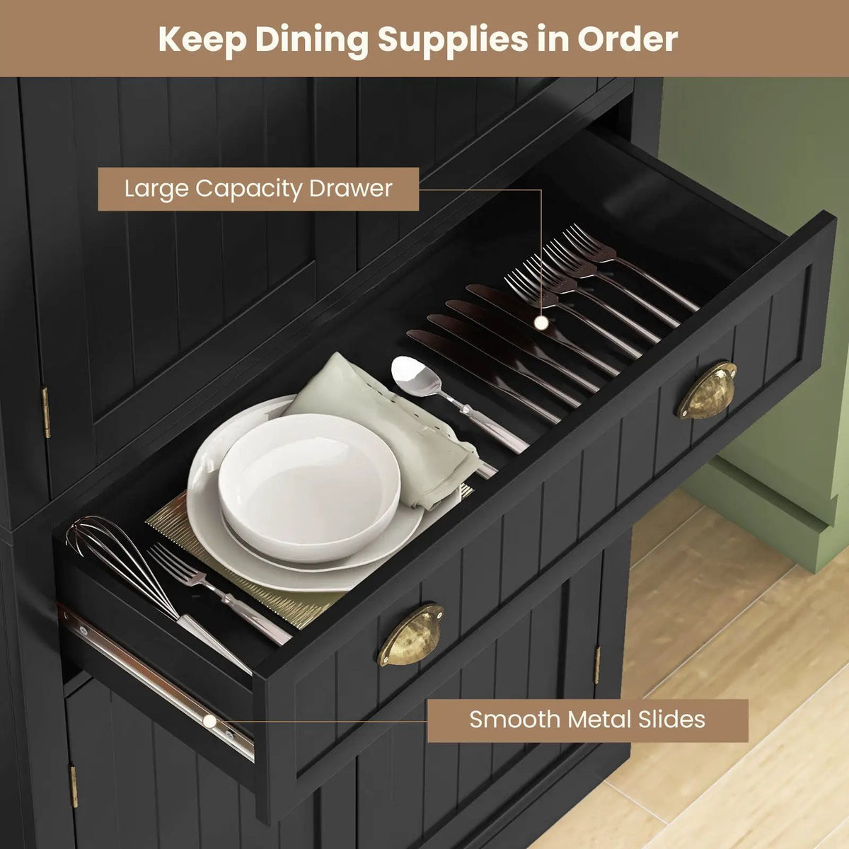 Cupboard Freestanding Kitchen Cabinet w/ Adjustable Shelves, photo 6 of 11