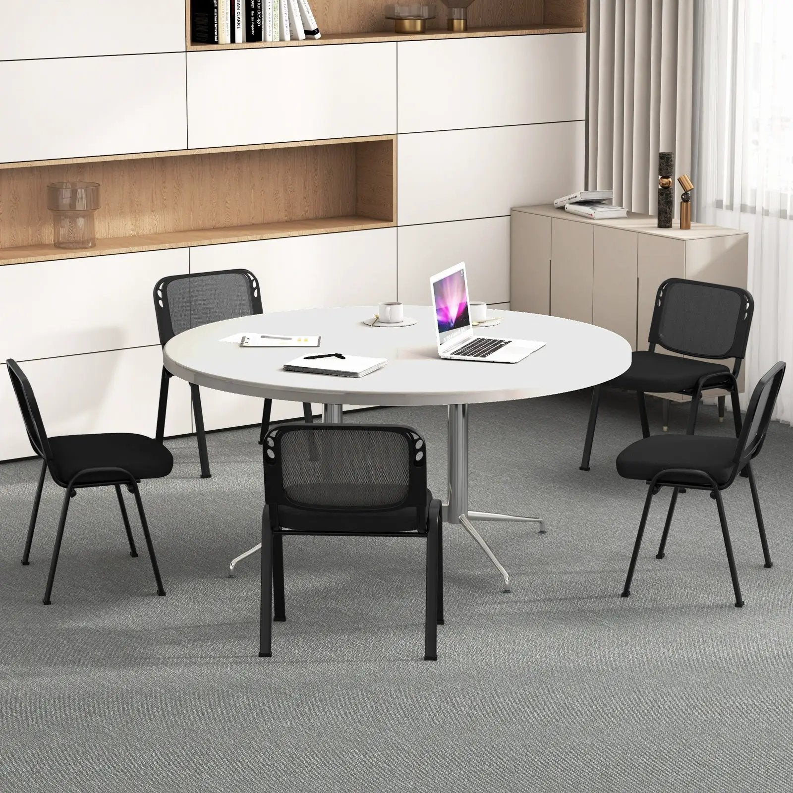Set of 5 Stackable Conference Chairs with Mesh Back by DirectDeals