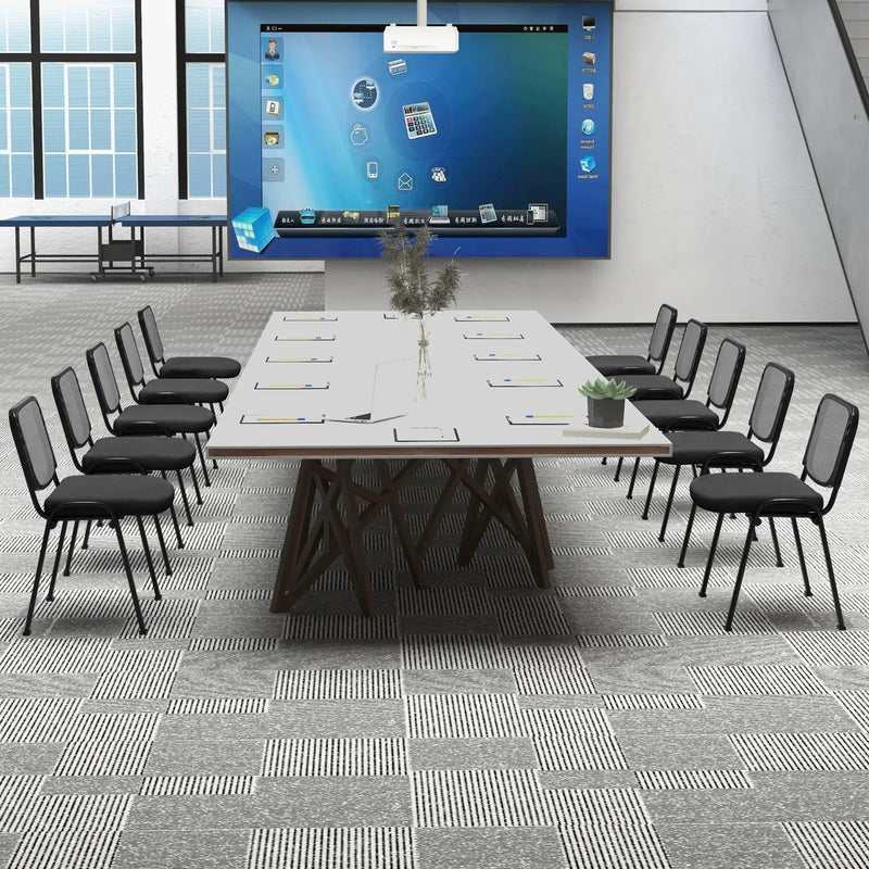 Set of 5 Stackable Conference Chairs with Mesh Back by DirectDeals