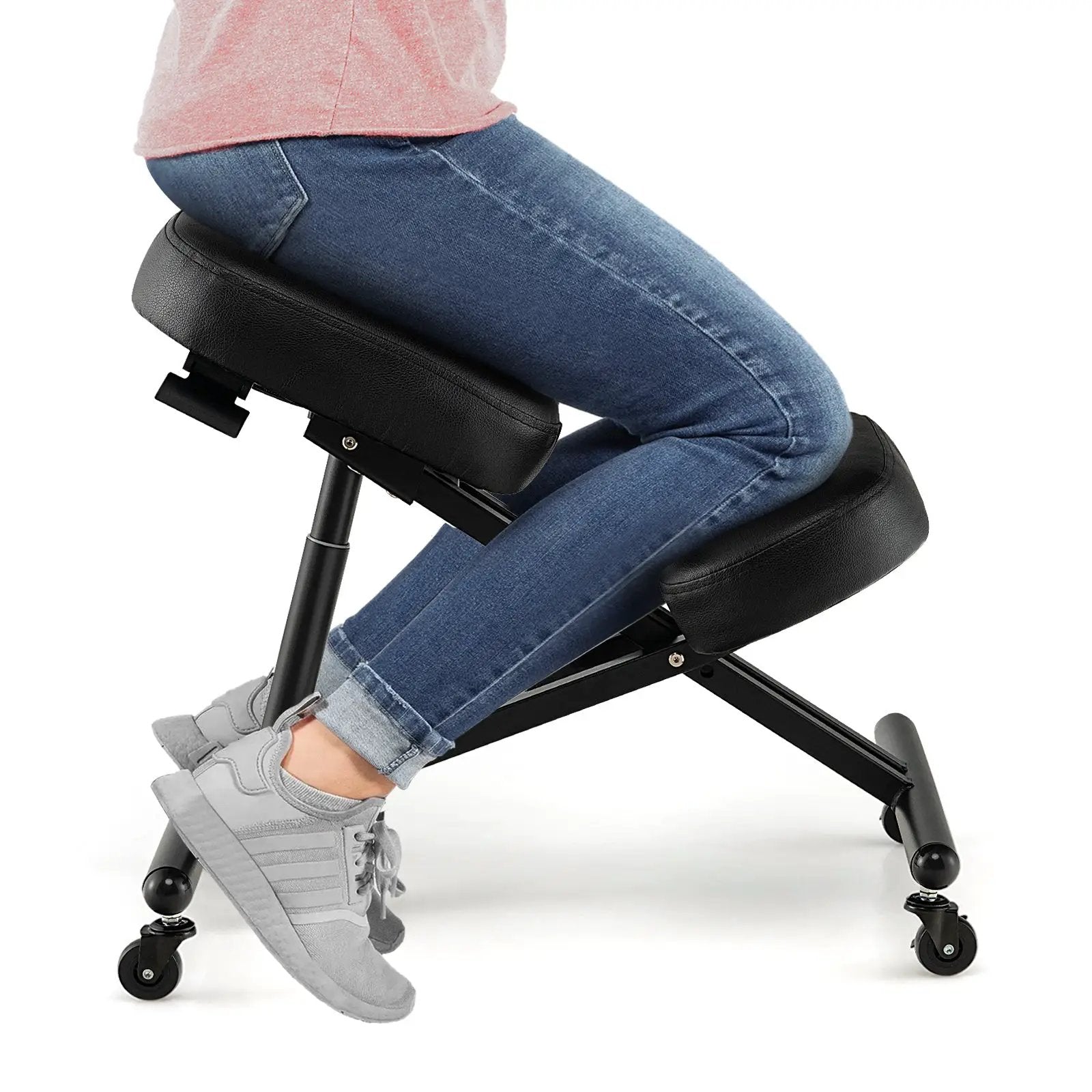Adjustable Ergonomic Kneeling Chair with Upgraded Gas Spring Rod and Thick Foam Cushions by DirectDeals