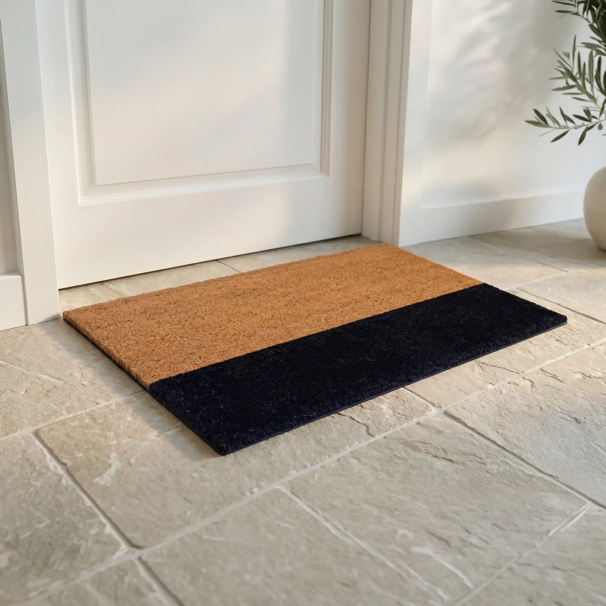 Black Belt Coir Doormat by Fab Habitat