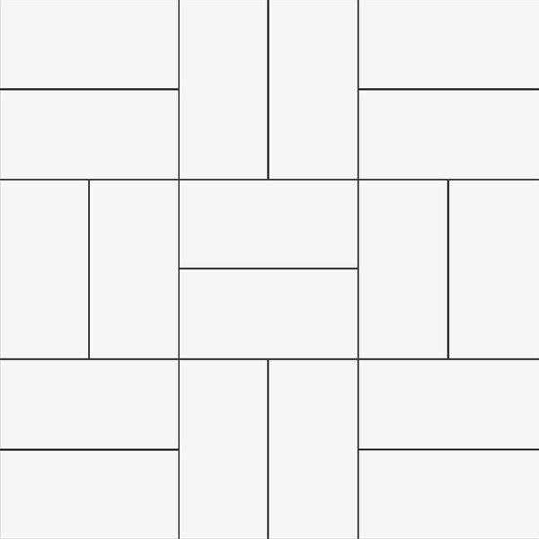 Blanc Glossy Crosshatch Ceramic Mosaics 12x12