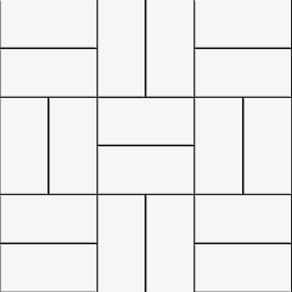 Blanc Matte Crosshatch Ceramic Mosaics 12x12