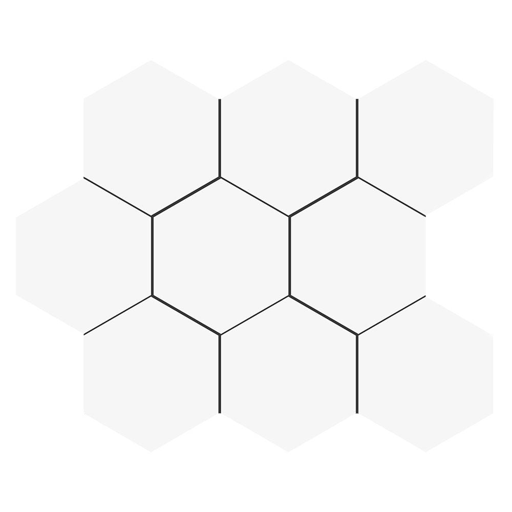 Blanc Matte Midi Hexagon Ceramic Mosaics 8x10 Ceramic Matte 8x16 Mosaics