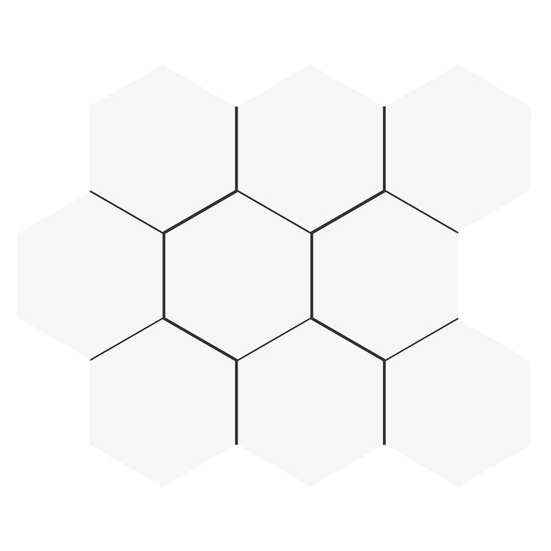 Blanc Matte Midi Hexagon Ceramic Mosaics 8x10 Ceramic Matte 8x16 Mosaics
