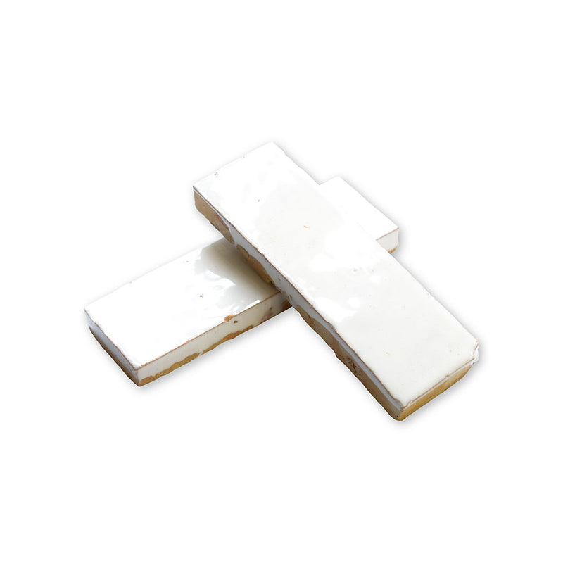 Blanc Niege Glossy Subway Zellige Tiles 2x6 Zellige Glossy 2x6 Tiles — 2