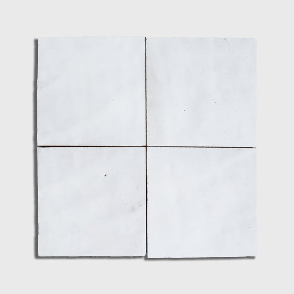 Blanc Niege Glossy Zellige Tiles 4x4