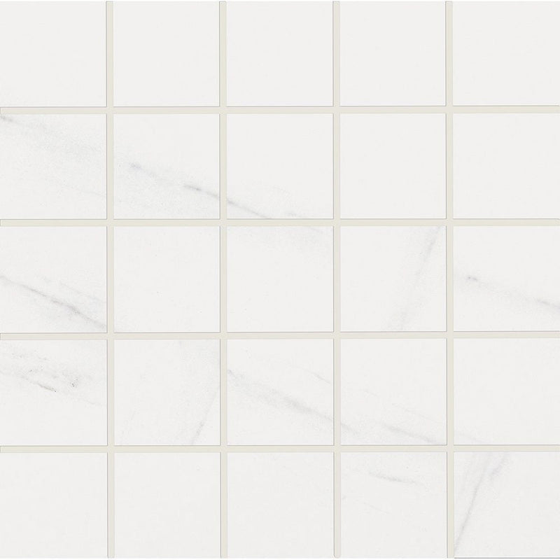 Blanco Honed 2x2 Marble Look Porcelain Mosaics 12x12 Porcelain Honed 12x12 Mosaics