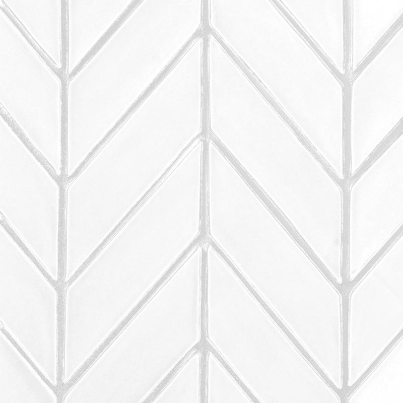 Blanco Real Glossy Chevron Ceramic Tiles 2x6 Ceramic Glossy 2x6 Tiles — 2