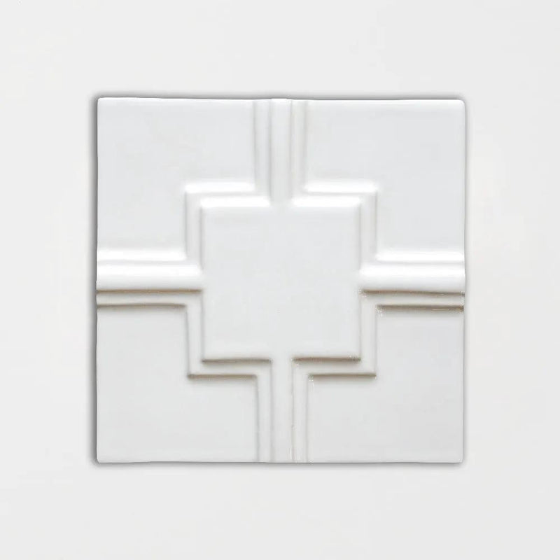 Blanco Real Glossy Link Ceramic Wall Decos 6x6 by Stonetiledepot