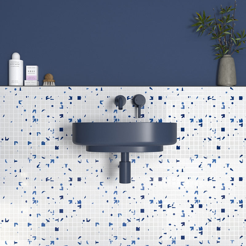 Blau Glossy Der Vogel Colore Look Ceramic Mosaics 11 1/2x11 1/2 Ceramic Glossy 12x12 Mosaics — 2