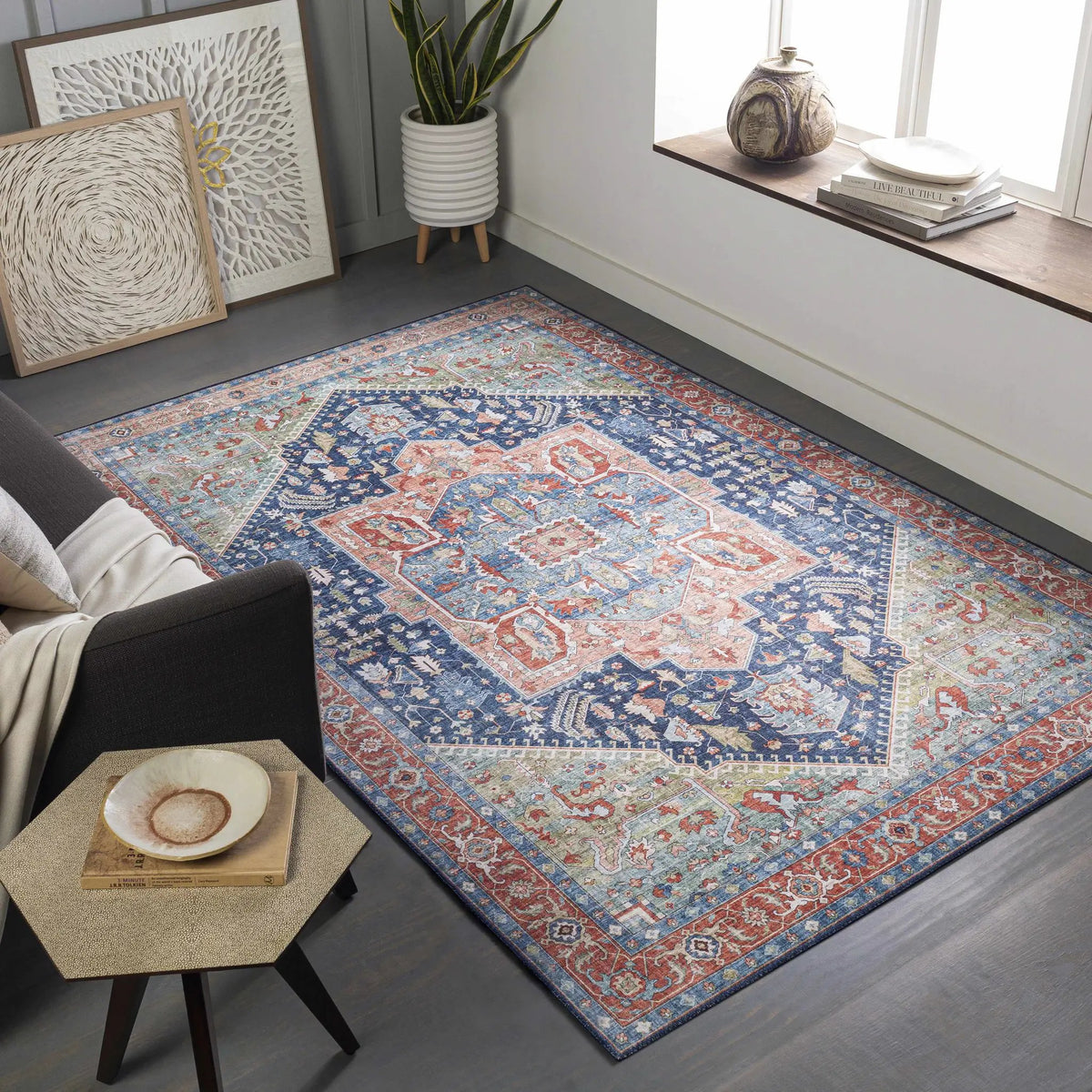 Blaze Area Rug, installed in a room