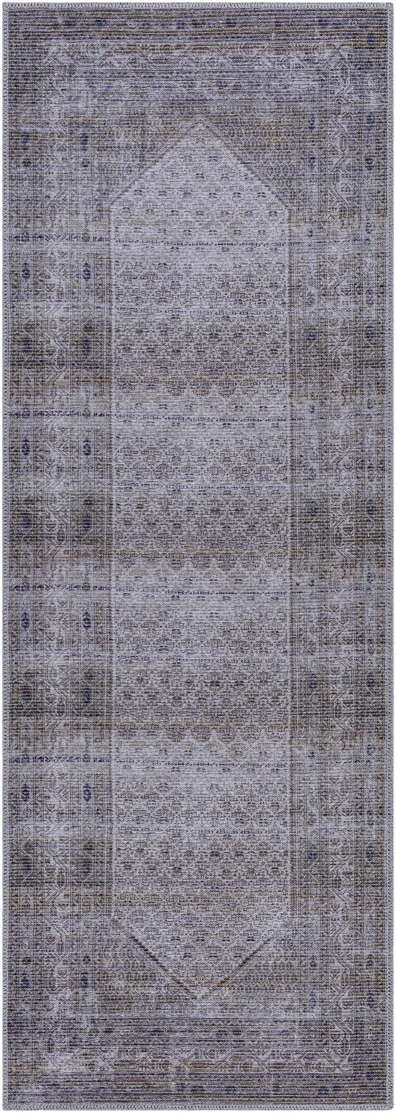 Brown Ballinasloe Vintage Washable Area Rug - Clearance by Boutique Rugs
