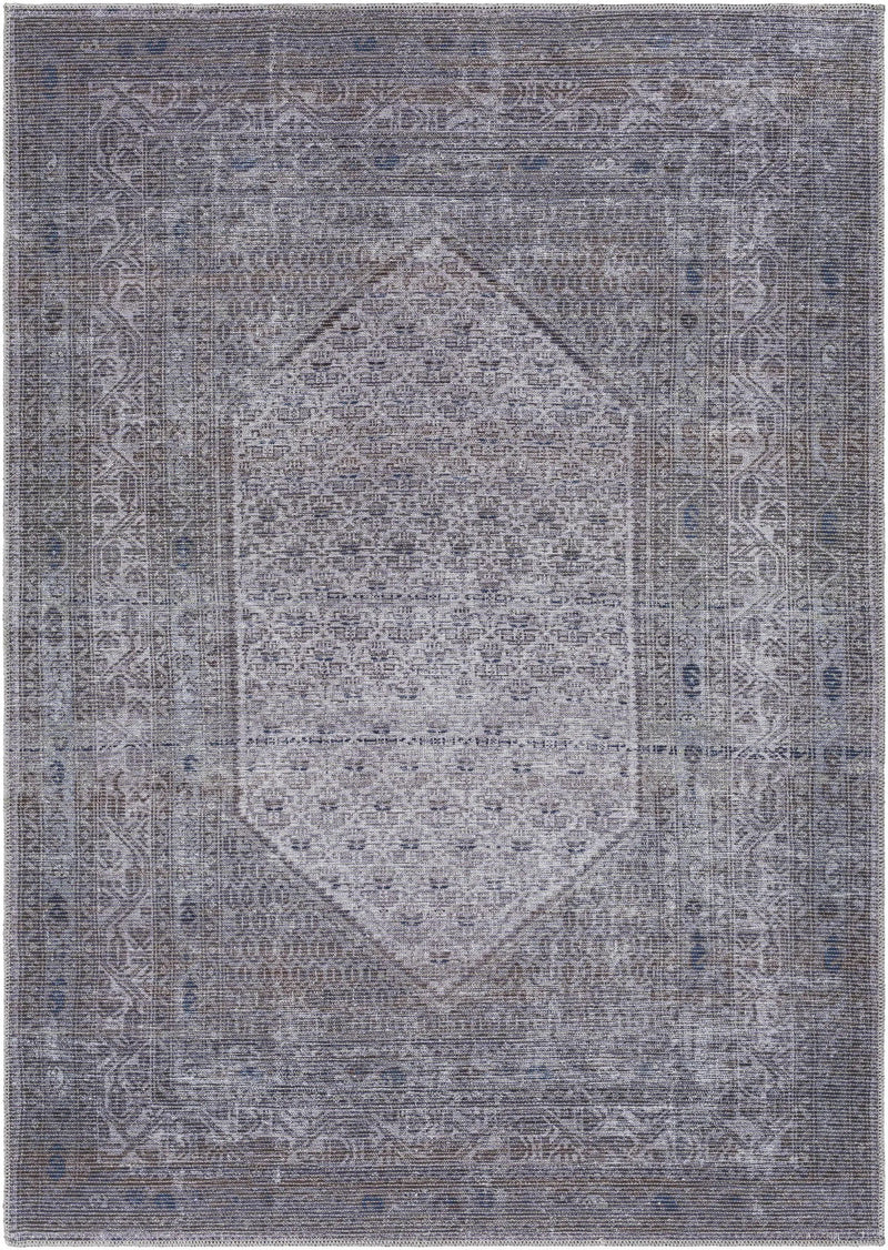 Brown Ballinasloe Vintage Washable Area Rug - Clearance by Boutique Rugs
