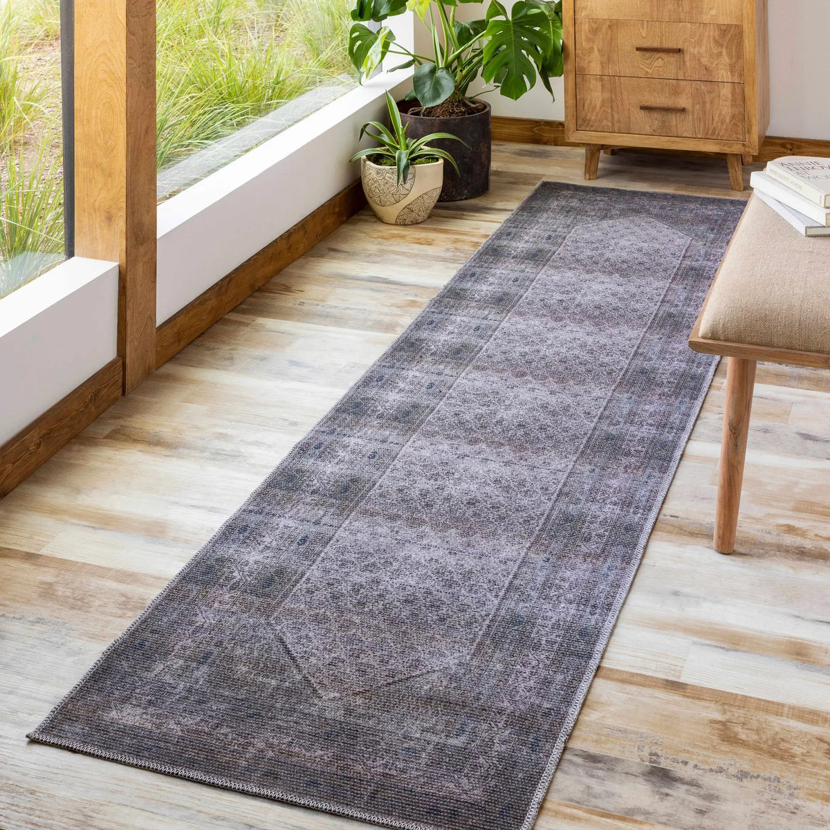 Brown Ballinasloe Vintage Washable Area Rug - Clearance, installed in a room 2