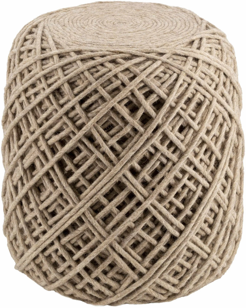 Bellingen Gray Handwoven Textured Pouf by Boutique Rugs