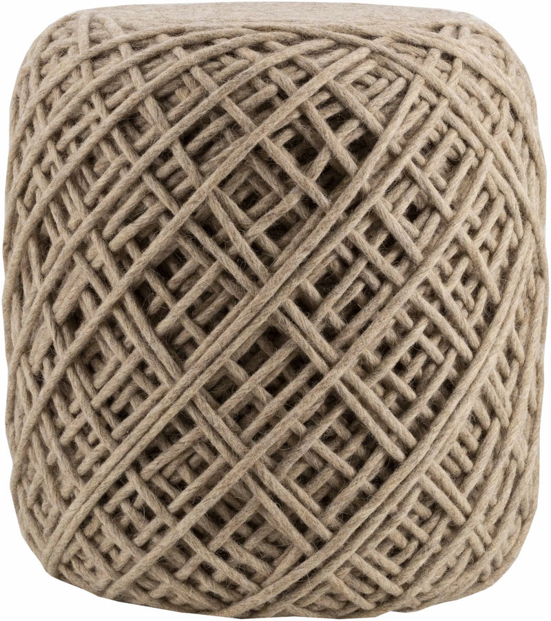 Bellingen Gray Handwoven Textured Pouf by Boutique Rugs