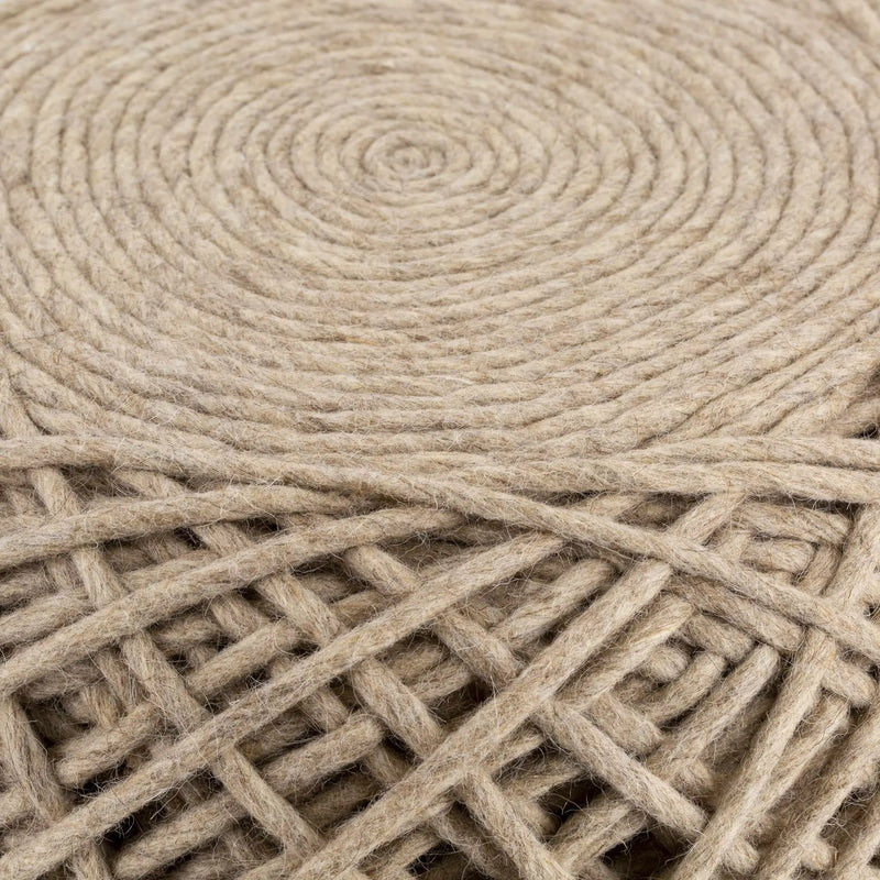 Bellingen Gray Handwoven Textured Pouf by Boutique Rugs