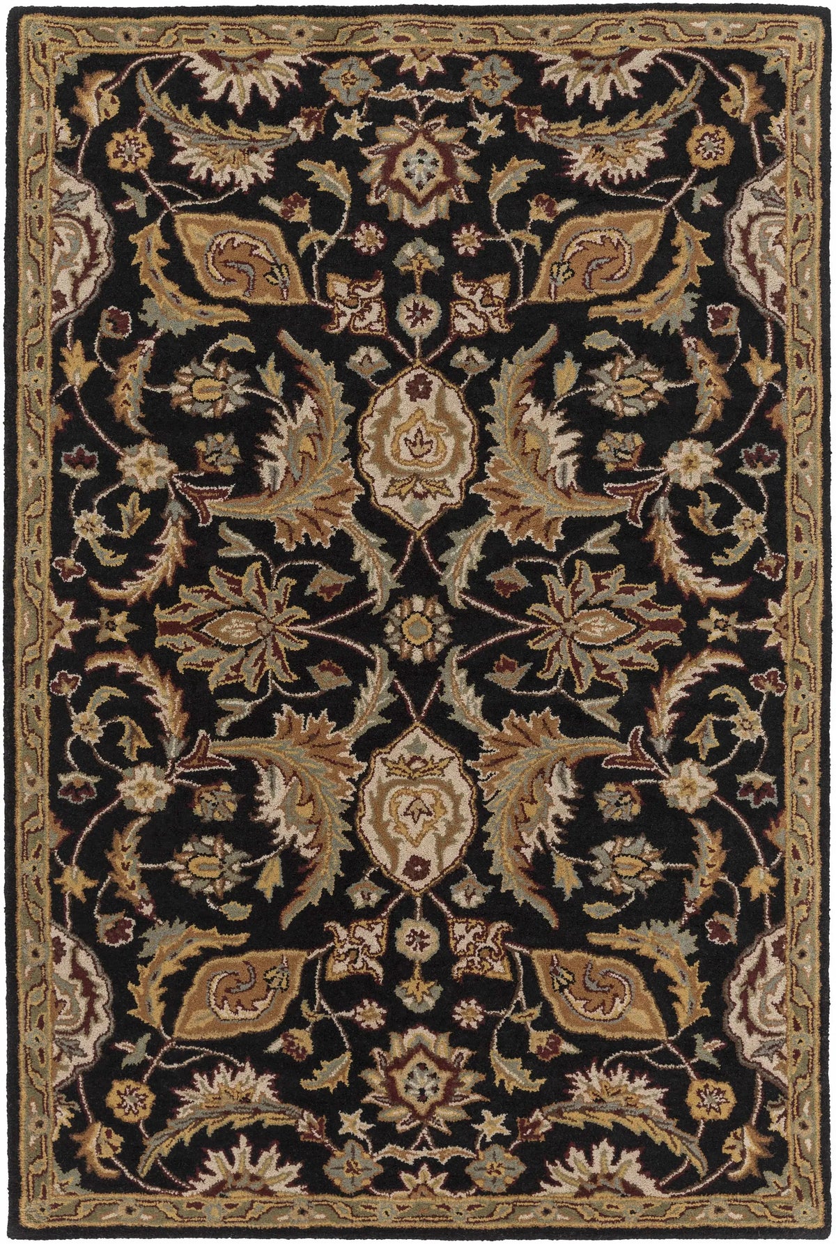 Blomkest Black&Yellow Traditional Wool Carpet, photo 12 of 15