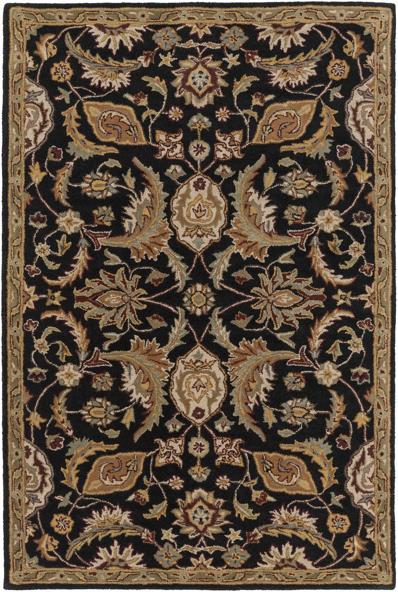 Blomkest Black&Yellow Traditional Wool Carpet by Boutique Rugs
