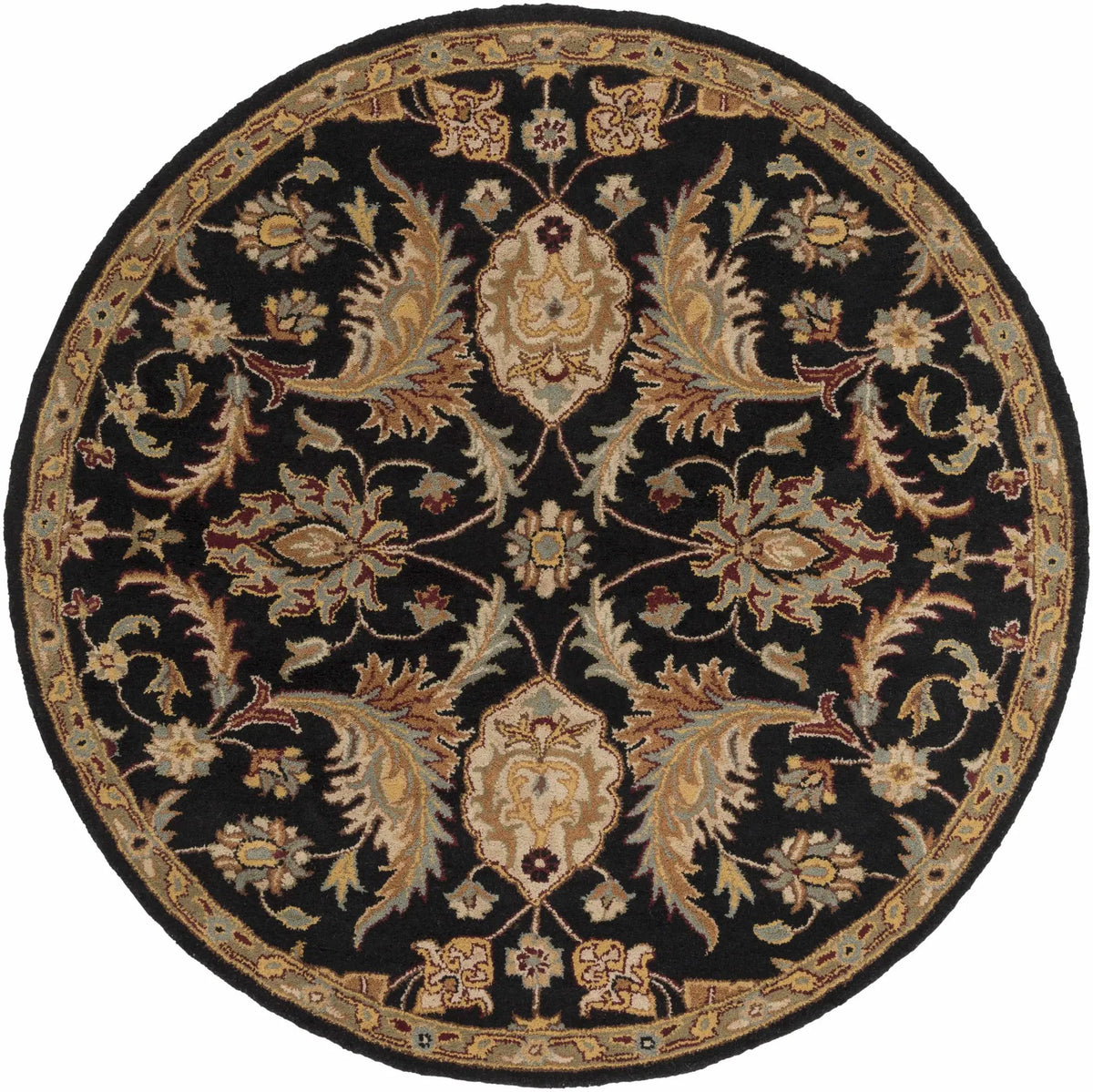 Blomkest Black&Yellow Traditional Wool Carpet, photo 6 of 15