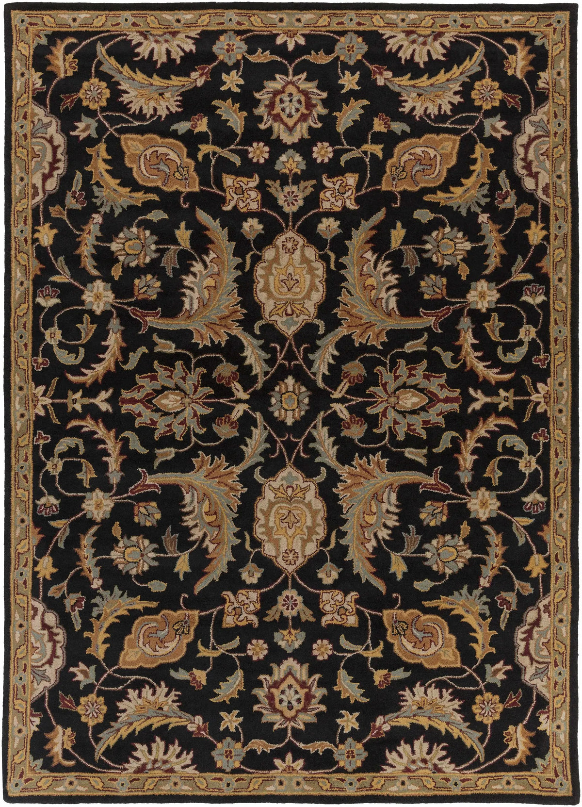 Blomkest Black&Yellow Traditional Wool Carpet