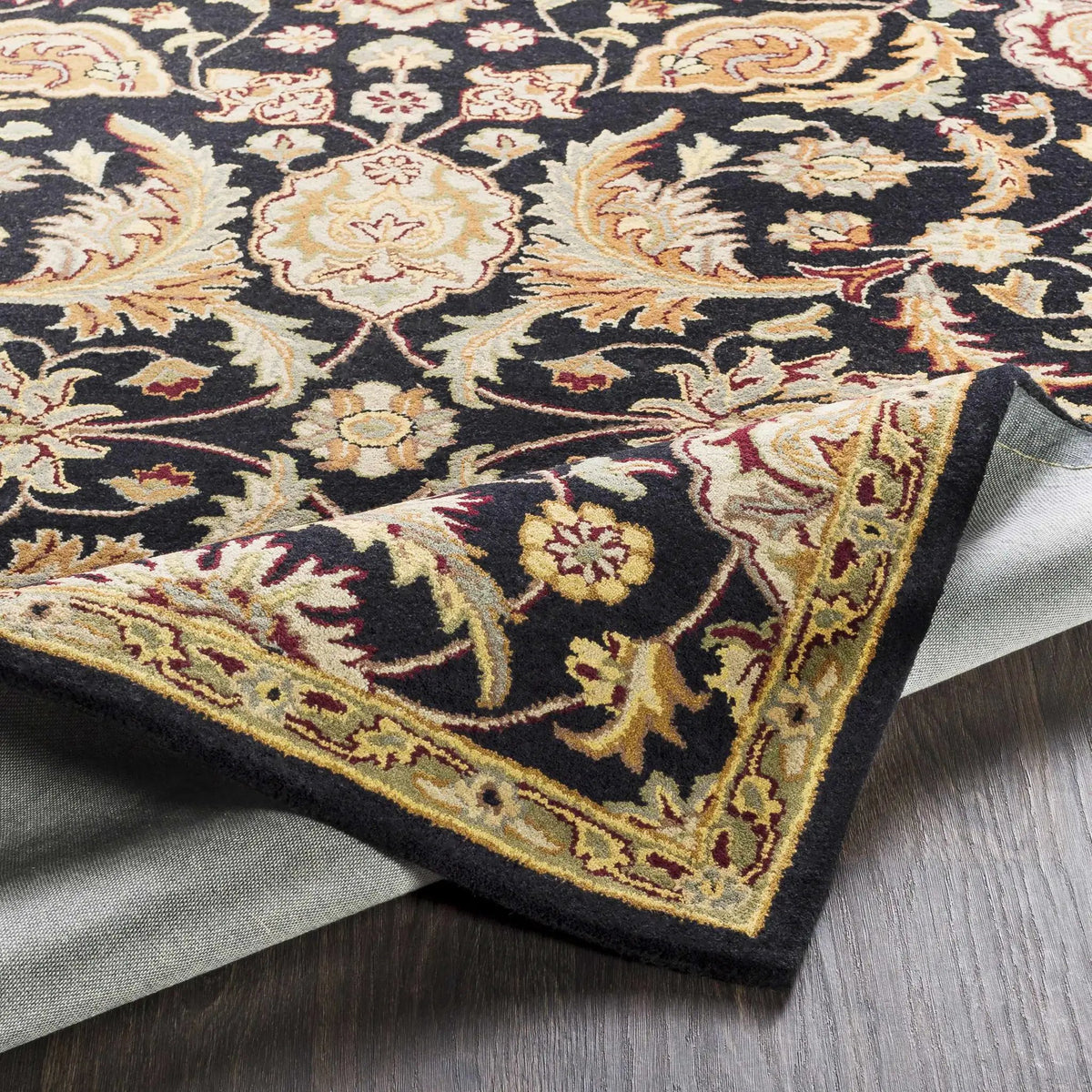 Blomkest Black&Yellow Traditional Wool Carpet, photo 9 of 15