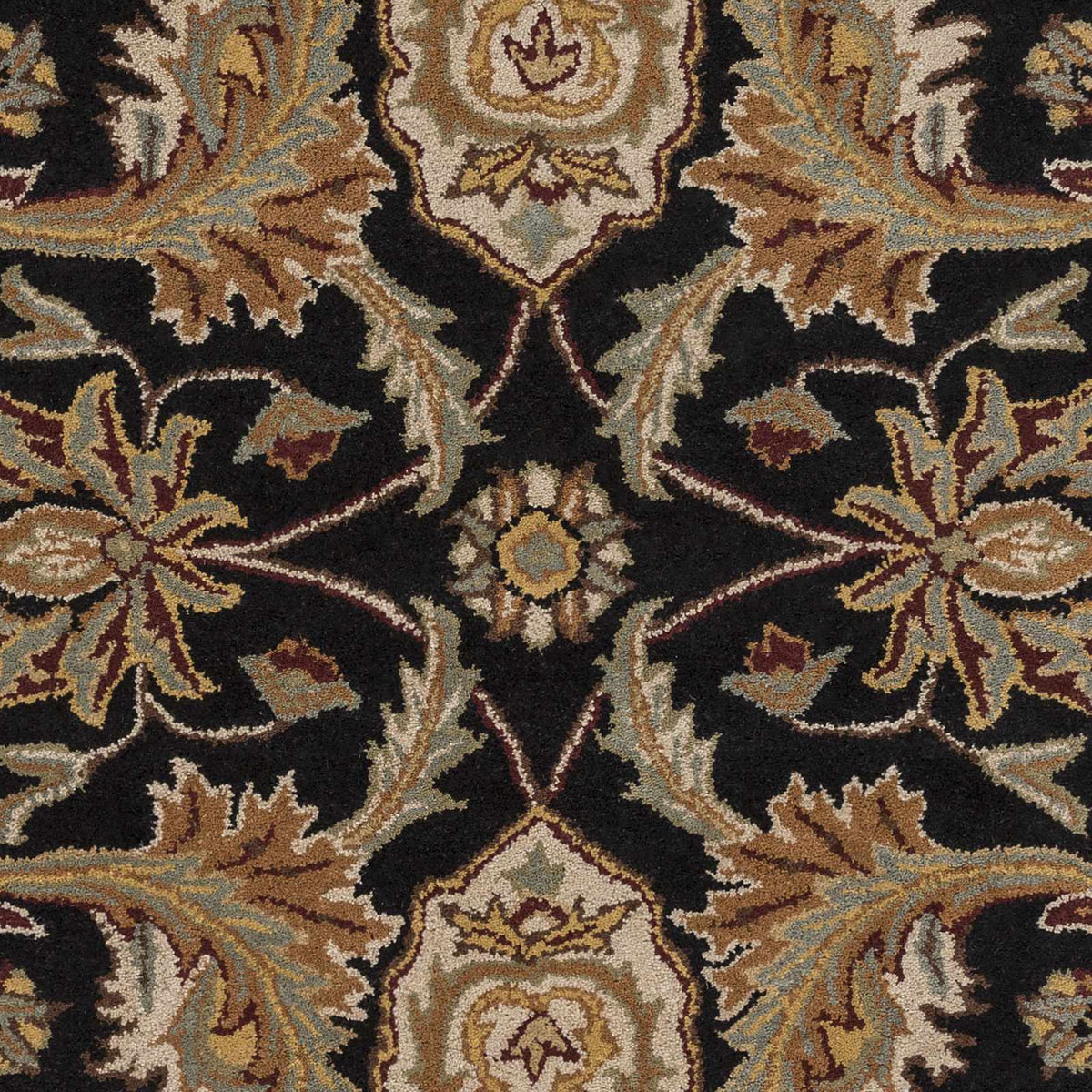 Blomkest Black&Yellow Traditional Wool Carpet, sample swatch