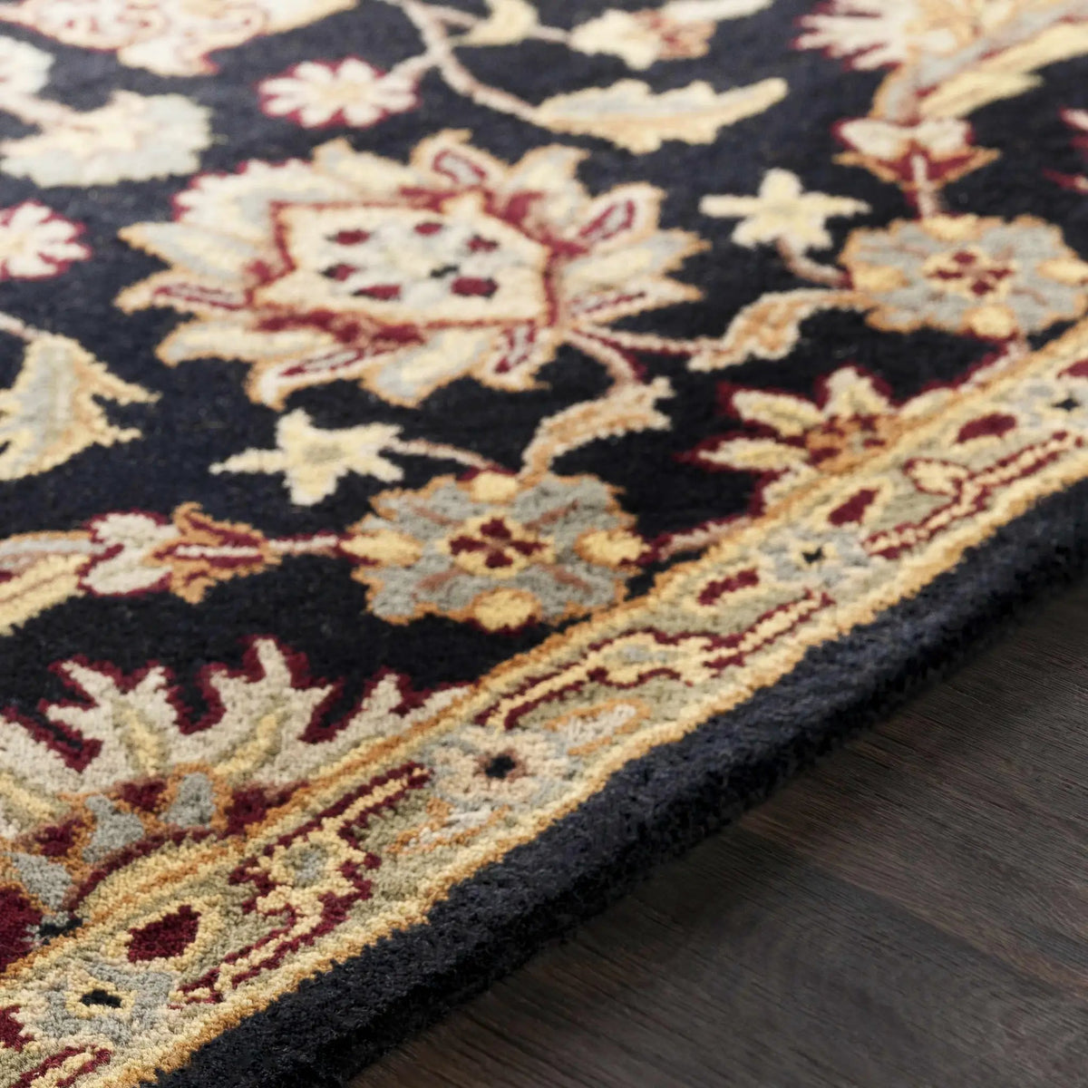 Blomkest Black&Yellow Traditional Wool Carpet, photo 7 of 15