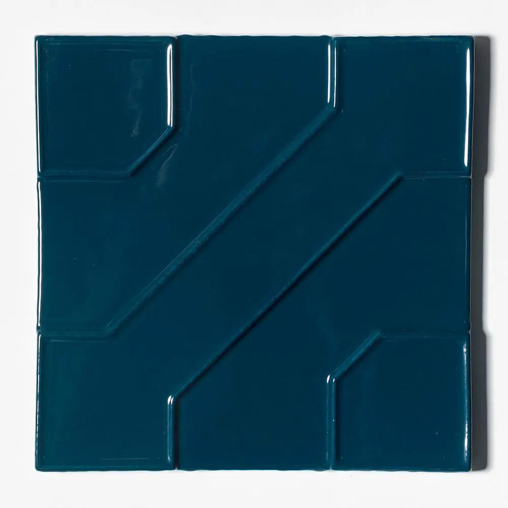 Blue Glossy Ceramic Accent Tiles 8x8