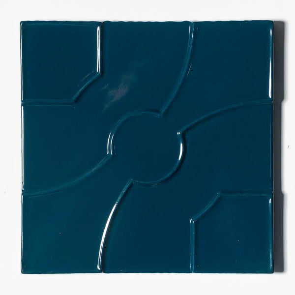 Blue Glossy Ceramic Accent Tiles 8x8