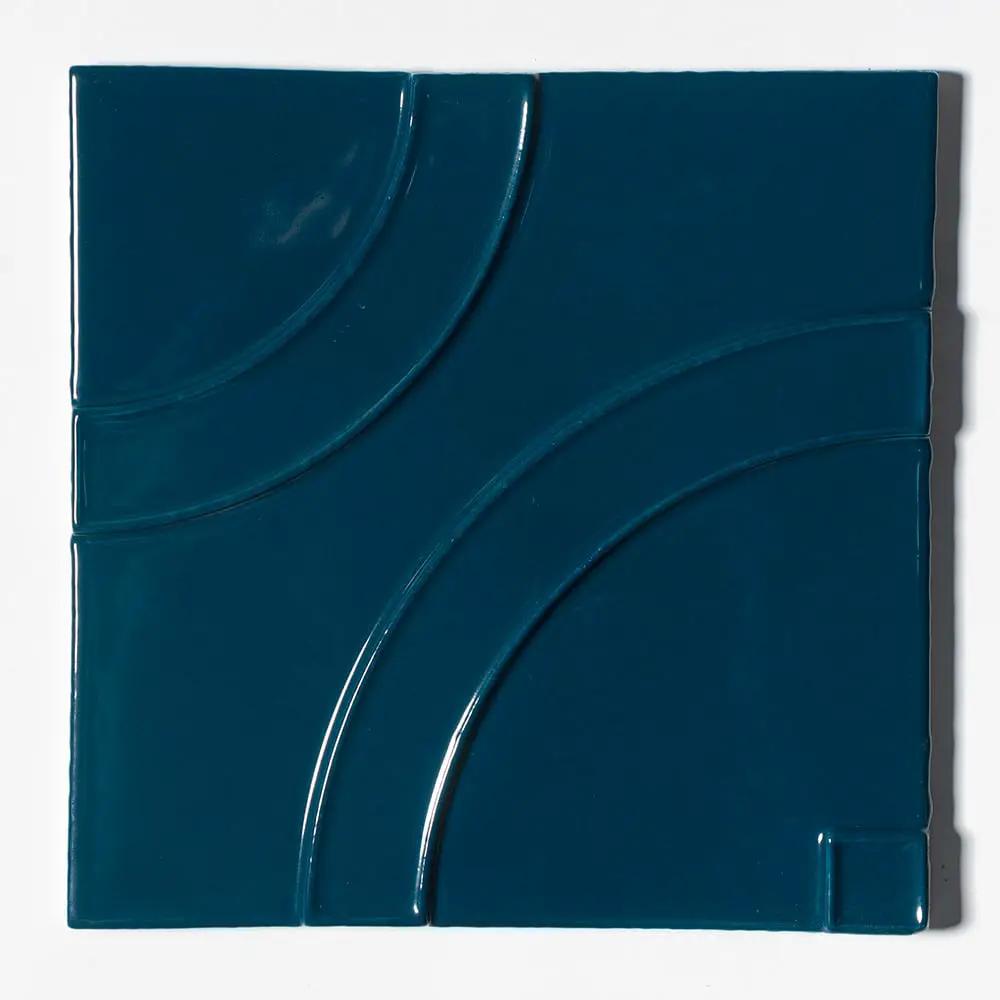 Blue Glossy Ceramic Accent Tiles 8x8
