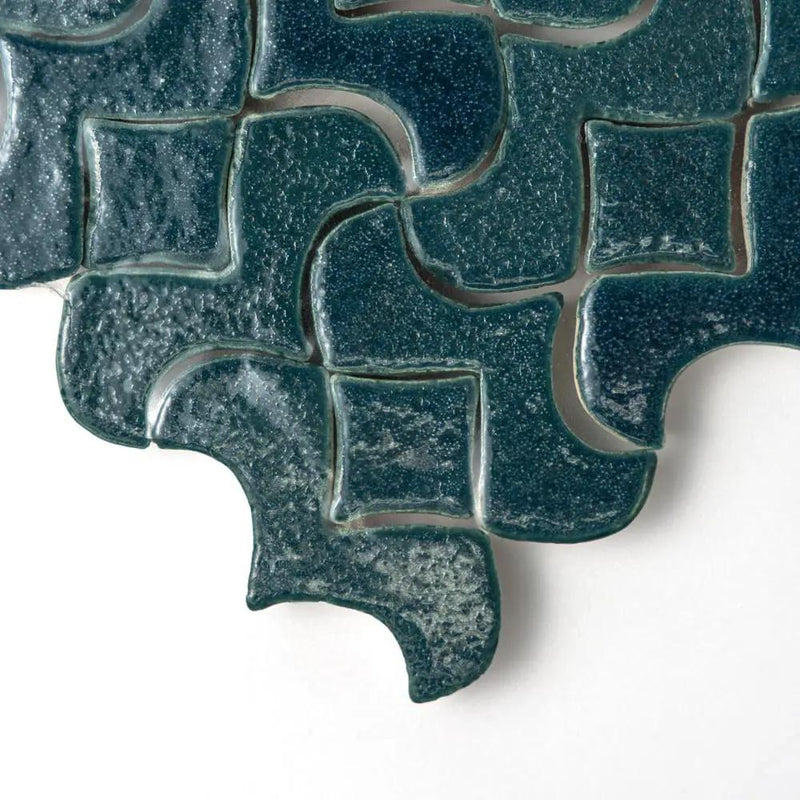 Blue Leather Alba Ceramic Accent Tiles 10 1/2x10 1/2 closeup 3