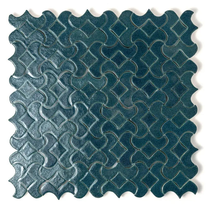 Blue Leather Alba Ceramic Accent Tiles 10 1/2x10 1/2