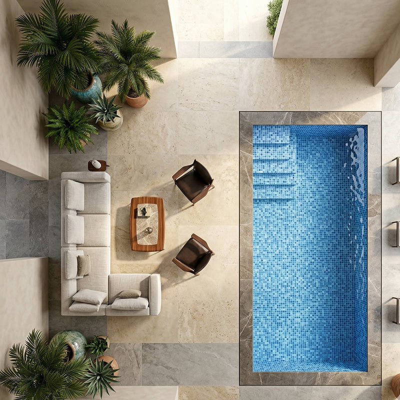 Blue Macauba Glossy 1x1 Glass Mosaics 12x18 Glass Glossy 12x18 Mosaics — 4