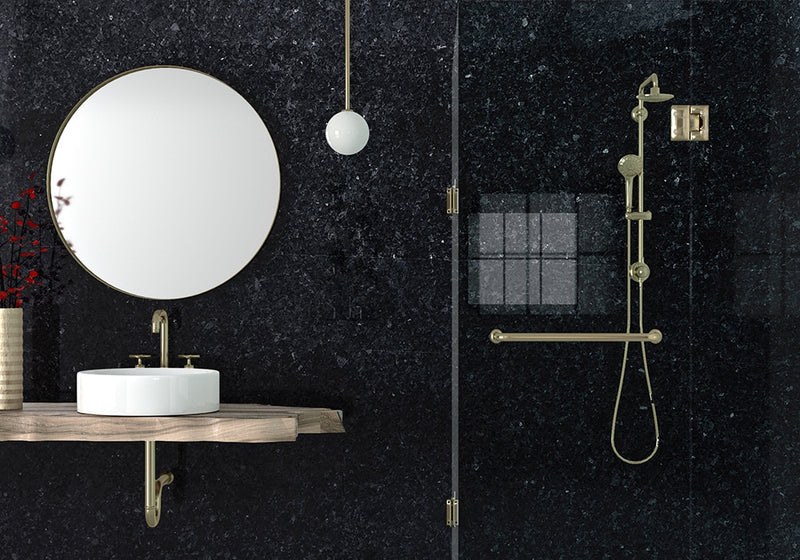 Blue Pearl Polished Granite Slab Random room scene 3
