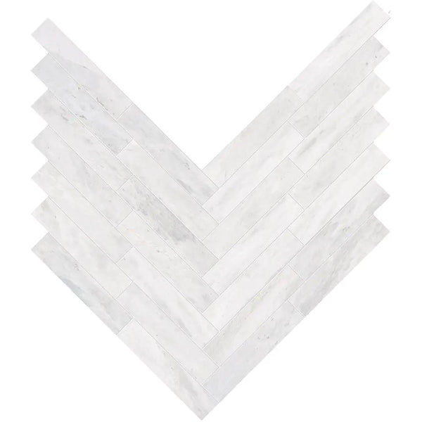 Blue Savoy Polished Large Herringbone Marble Mosaics 12 7/8x9 11/32