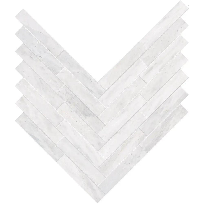 Blue Savoy Polished Large Herringbone Marble Mosaics 12 7/8x9 11/32 by Stonetiledepot