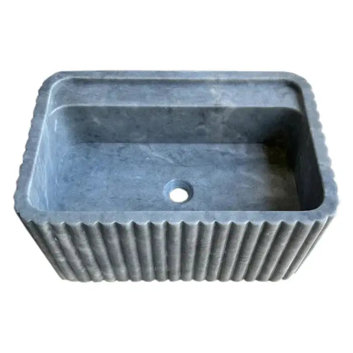 Bluestone Marble Wall-Mounted Bathroom Sink - Fluted 16x24x12 by GobekDesign
