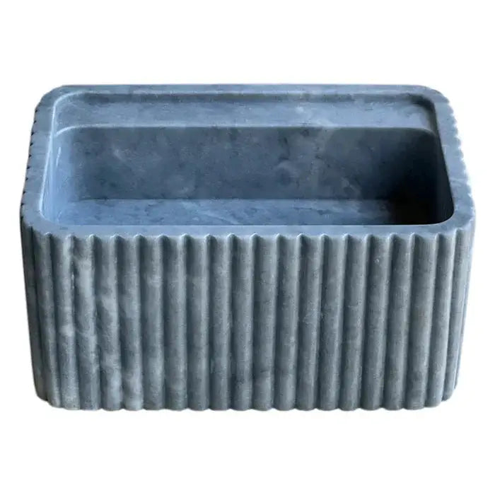 Bluestone Marble Wall-Mounted Bathroom Sink - Fluted 16x24x12 by GobekDesign