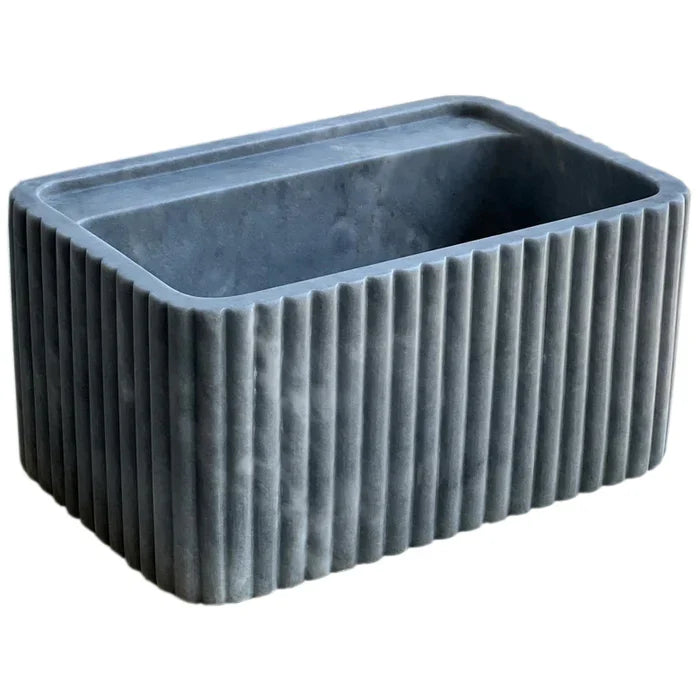 Bluestone Marble Rectangular Wall-mount Bathroom Sink Fluted (W)16" (L)24" (H)12" by GobekDesign