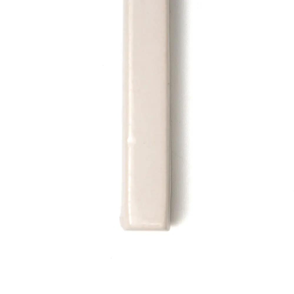 Blush Cream Glossy Edge Trim Ceramic Moldings 5/8x6 closeup 3