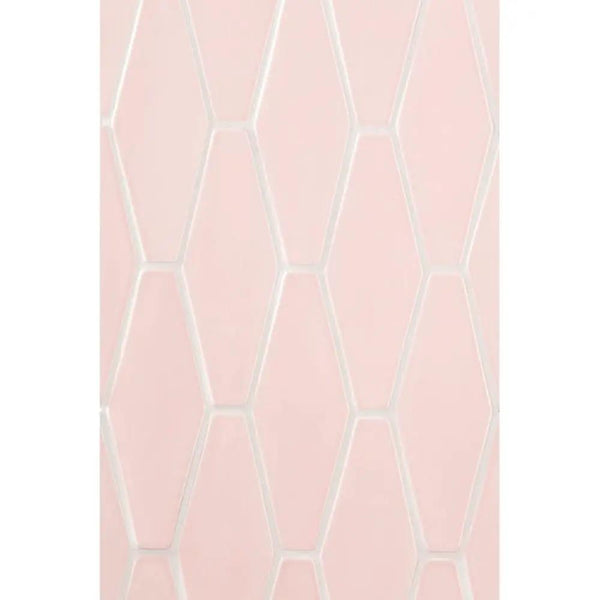 Blush Glossy Longest Hexagon Ceramic Tiles 3x7 7/8